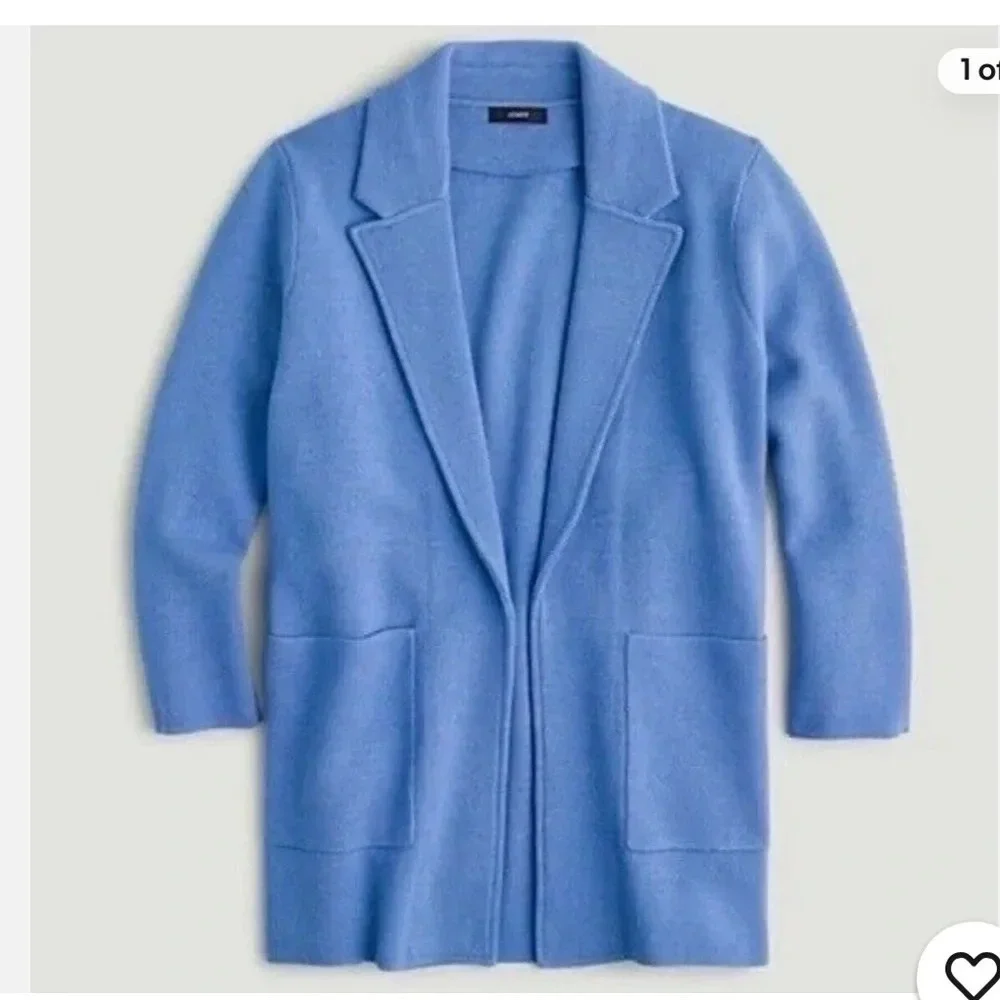 J Crew Rare Sophie Sky Frost Blue Sweater Blazer Jacket